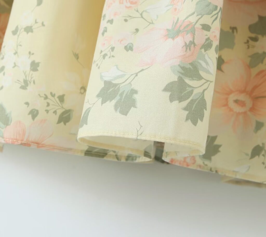 Floral Beautiful Puff Dress Puff Sleeve Design Dress Summer Sweet Floral Pettiskirt - Image 12