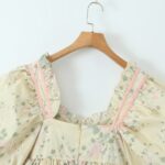 Floral Beautiful Puff Dress Puff Sleeve Design Dress Summer Sweet Floral Pettiskirt - Image 15