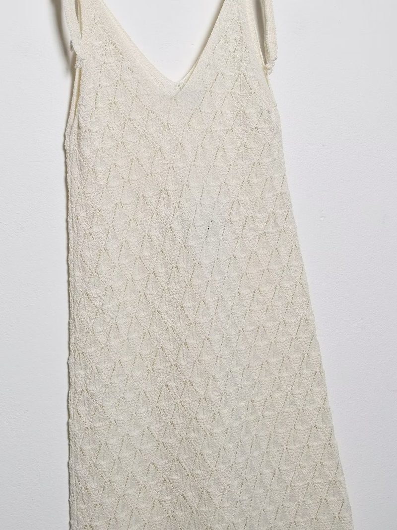 Women  Clothing Spring Elegant Hollow Out Cutout Knitted Cami Dress - Image 6