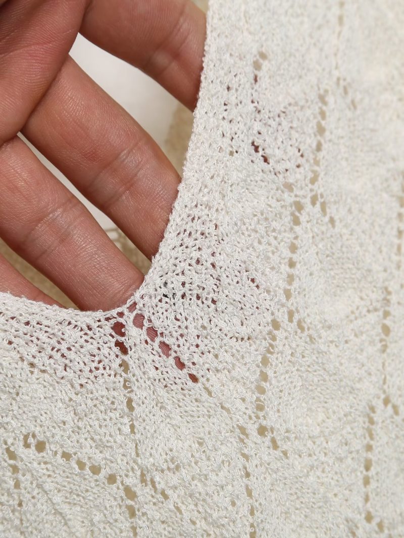 Women  Clothing Spring Elegant Hollow Out Cutout Knitted Cami Dress - Image 9