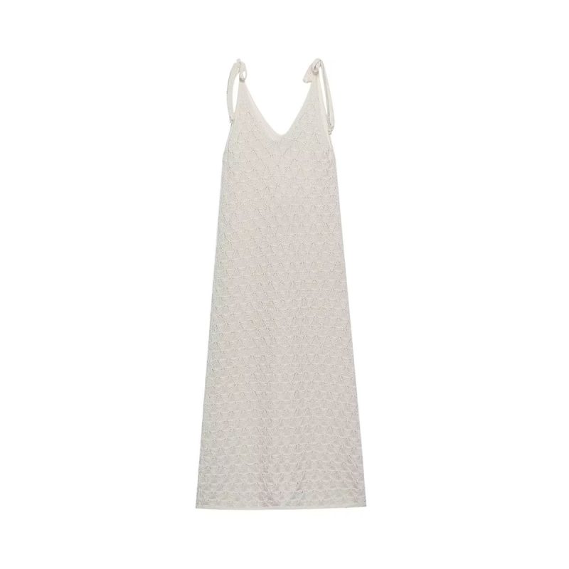 Women  Clothing Spring Elegant Hollow Out Cutout Knitted Cami Dress - Image 11