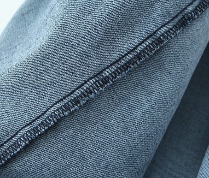 Summer Women Clothing Sexy Straight Strapless Dress Slim Fit Slit Denim Dress - Image 13