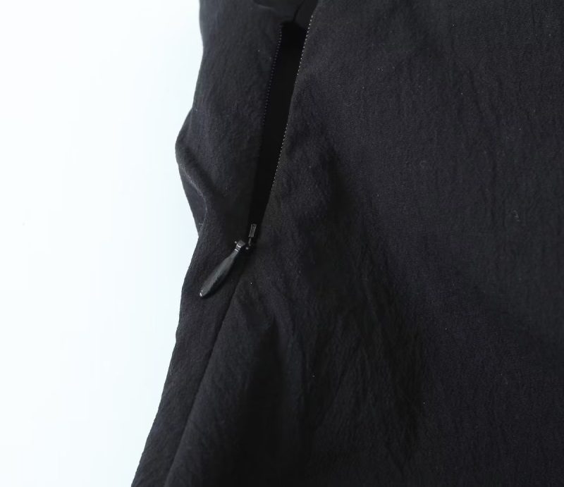Summer French Black Dress One Shoulder Asymmetric Design A Line Bow Tie Short Dress - Image 8