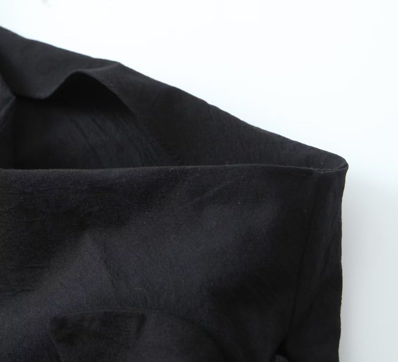 Summer French Black Dress One Shoulder Asymmetric Design A Line Bow Tie Short Dress - Image 15
