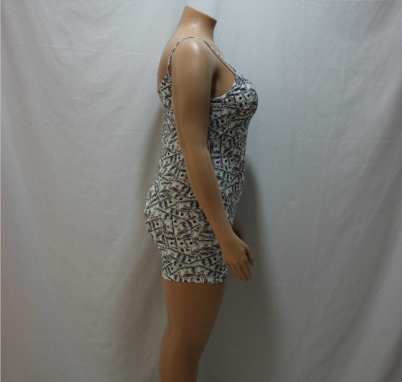 Plus Size Summer Arrival Women Clothes Deep V Plunge Plunge Sexy Printing Slip Dress - Image 3