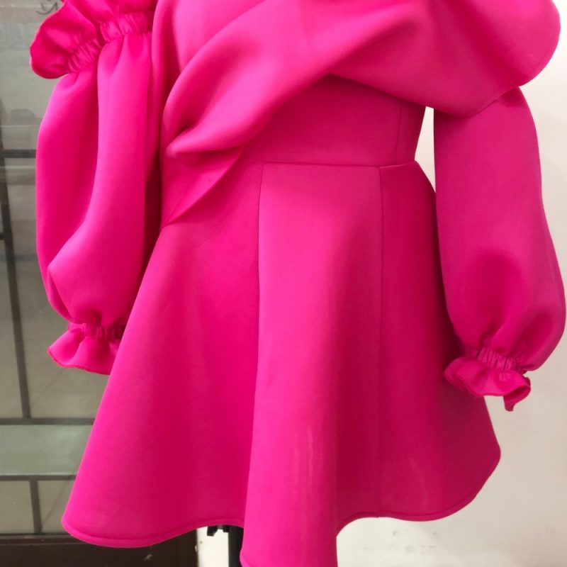 Sexy Suspender Lantern Sleeve High Waist Ruffles Large Swing Dress Women Dress Small Dress Wrap Dress - Image 4