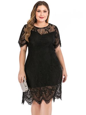 Plus Size Ladies  Lace Dress