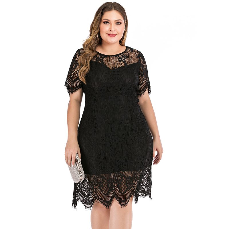 Plus Size Ladies  Lace Dress