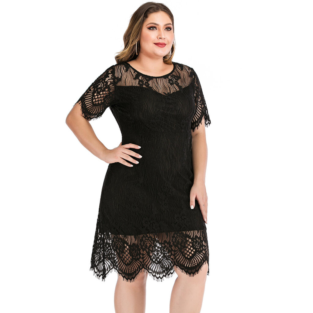 Plus Size Ladies  Lace Dress - Image 3