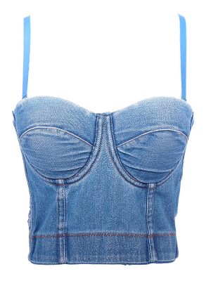 Boning Corset Denim Camisole Women’s Summer Short Slim Fit Sexy Backless Inner Wear Base Tube Top Underwear Outer Wear