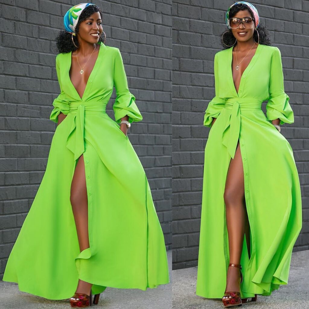 Women Deep V Plunge Waist Tight Cardigan Dress - Image 3