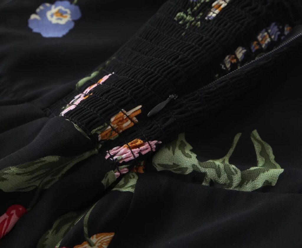 Spring Women Floral Plants Floral Print Slit Strap Dress - Image 3