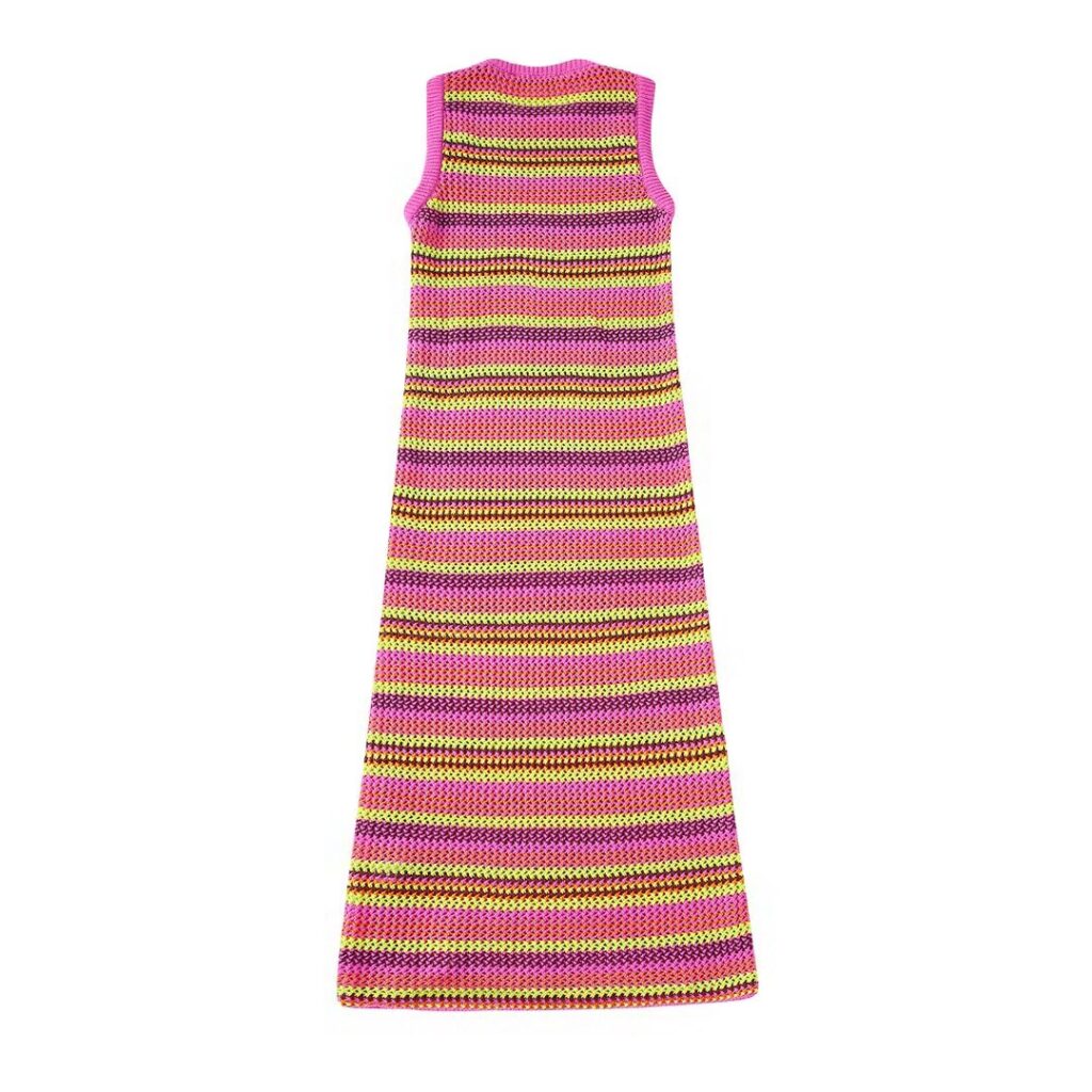 Women Striped Knitted Dress - Image 2