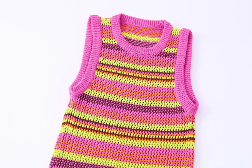 Women Striped Knitted Dress - Image 3