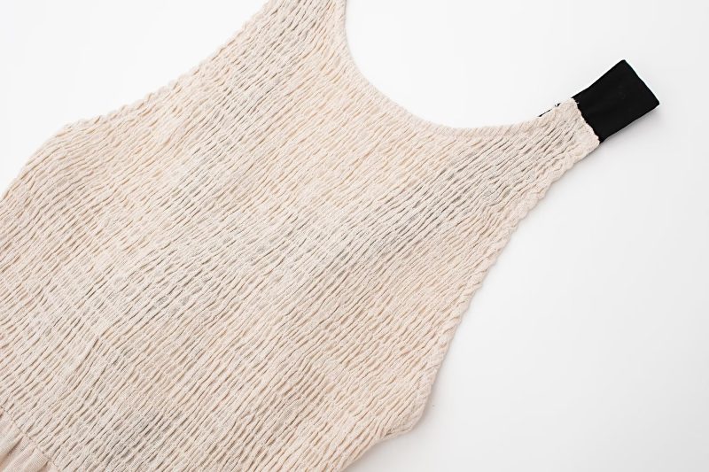 Pleated Lace-up Vest Sleeveless Dress Loose Casual A line Dress Maxi Dress Summer - Image 8
