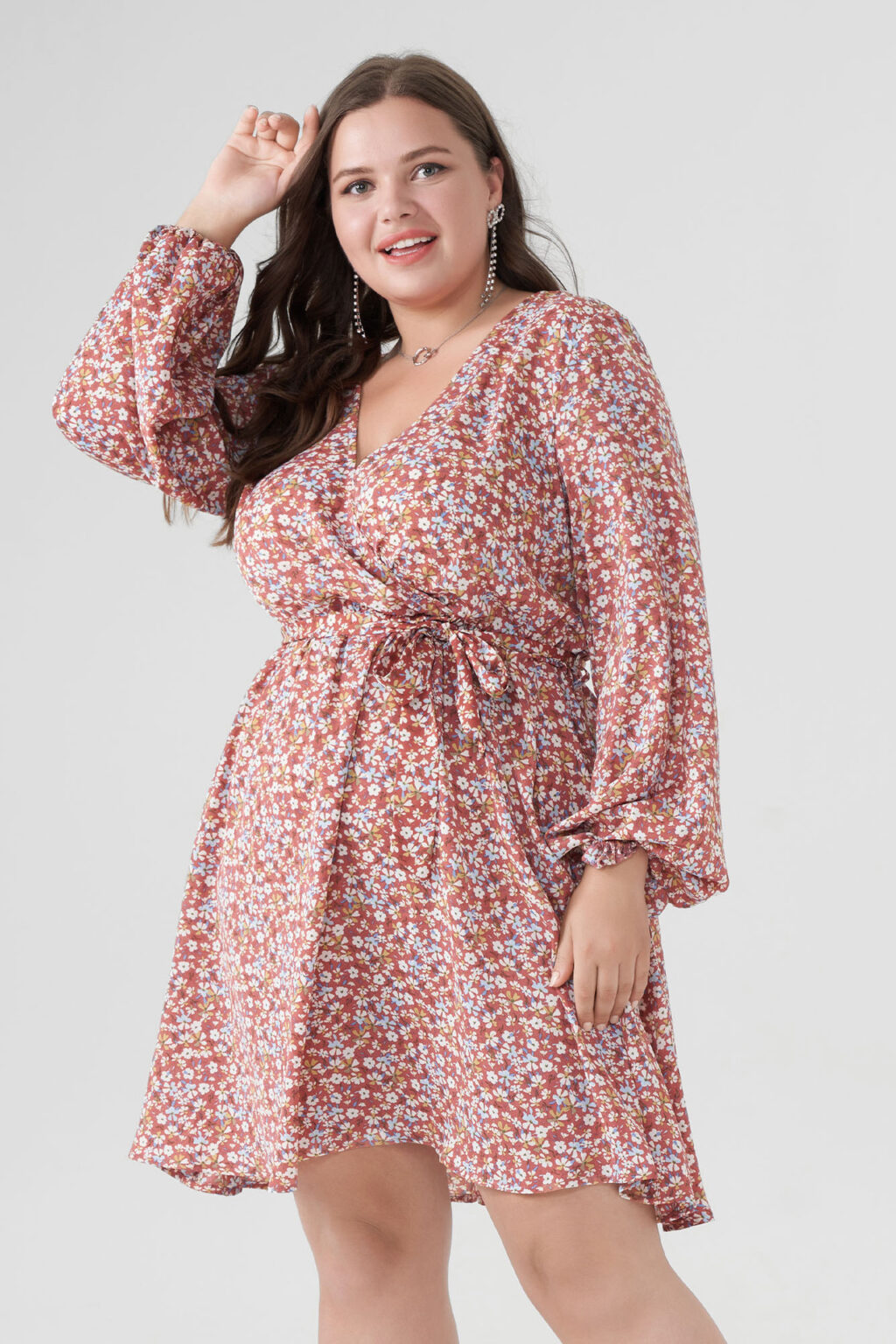 Plus Size Floral Dress for Women summer Goddess Fashionable Stylish Long Sleeve Dress Women Clothing - Image 3