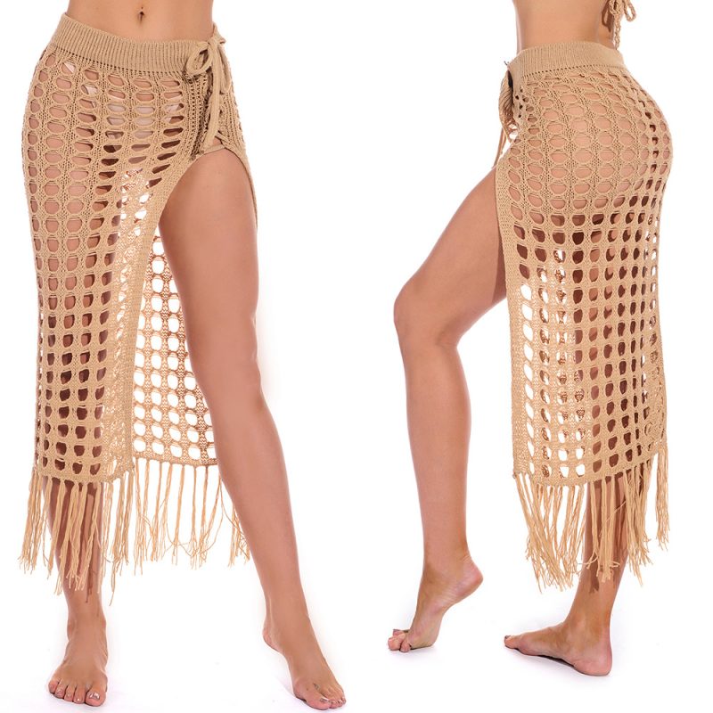 See-through Split Beach Sun Protection Women Knit Skirt Skirt - Image 2