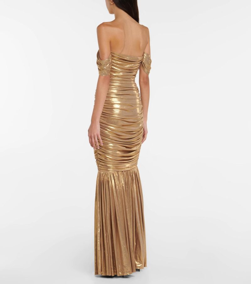 Metallic Coated fabric Women Clothing Sexy Tube Top Raglan Sleeve Dress Solid Color Slim Fit Maxi Dress - Image 2