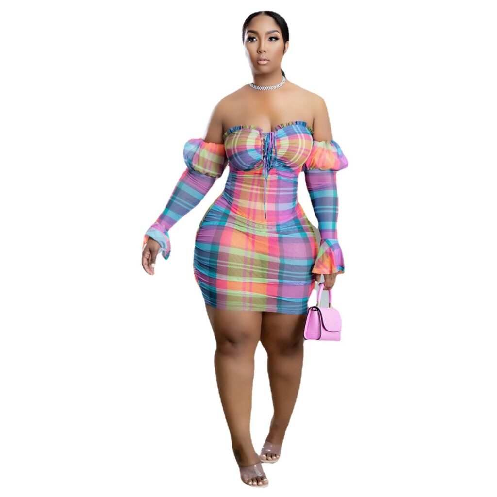 Plus Size Wrapped Chest Strap  Woman Dress - Image 3