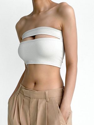 Camisole Special One Shoulder Hollow Out Cutout Sexy Sexy Wrapped Chest Short Top Women Summer