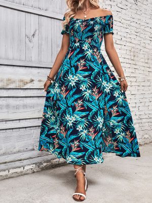 Summer Women Clothing Printed Dress Elegant Advanced