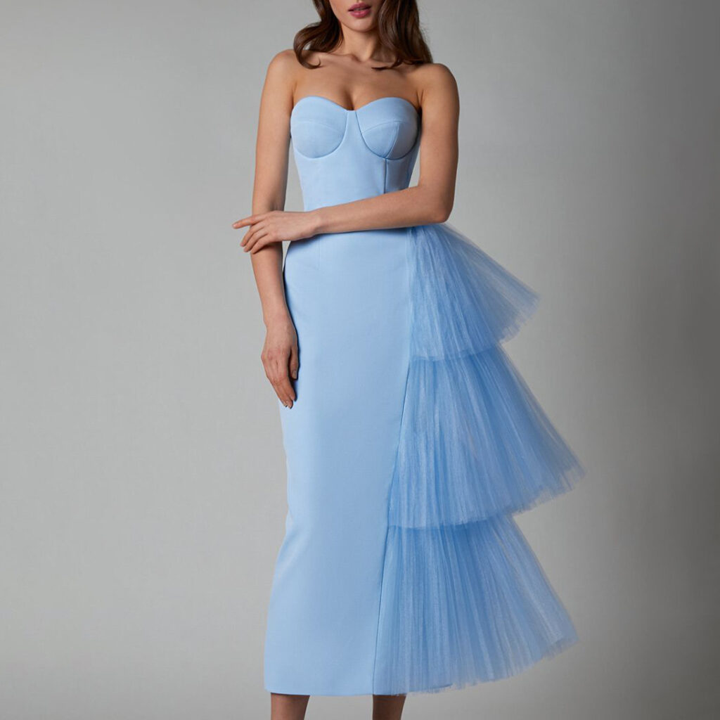 Summer Women Clothing Dinner Party Formal Dress Mesh Slim Fit Slit Dress