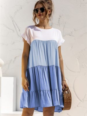 Spring Summer Loose Multicolor Dress