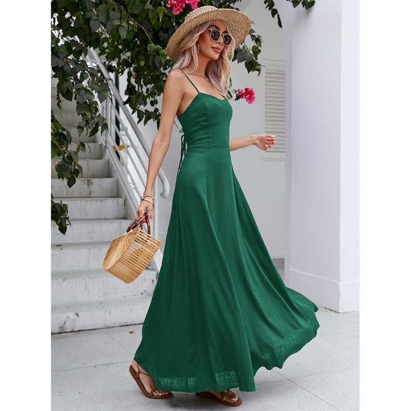 Women Sling Rope Dress Summer A Swing Dress