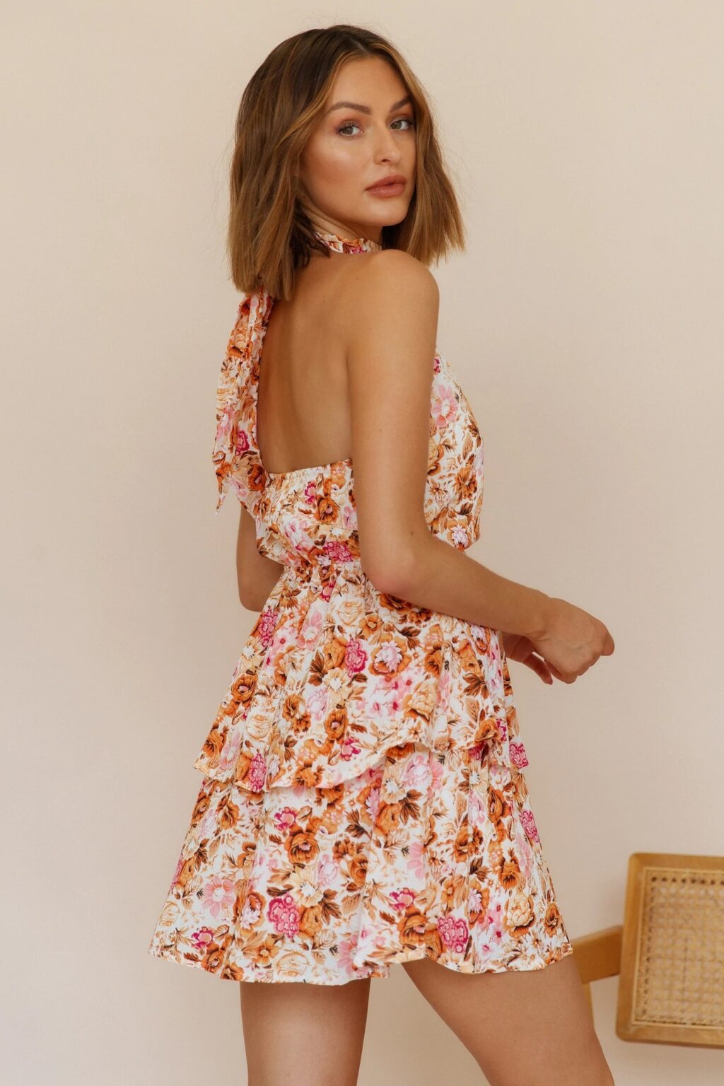 Summer New Sexy Backless Halter Strap Printing Sleeveless Dress for Women - Image 4