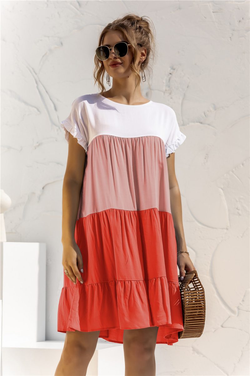 Spring Summer Loose Multicolor Dress - Image 3
