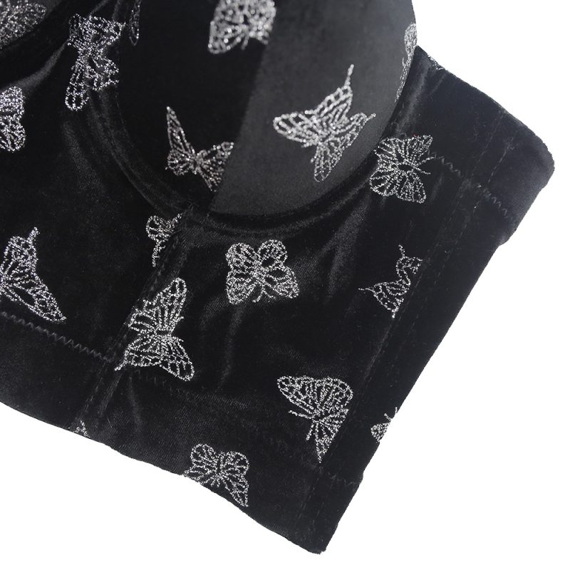 French Velvet Butterfly Print Camisole Women Summer Niche Tank-Top All-Matching Fashionable Outerwear Bra - Image 4