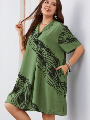 Plus Size Women Dress Popular Short Sleeve Loose Dress