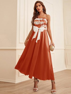 Sexy Elegant Ribbon Slim Fit Adult Dress