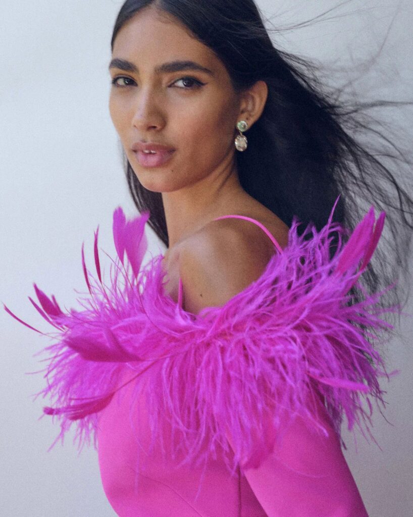 Summer Ostrich Fur Tube Top Dress Women Dress Bandage One Piece Dress Split - Image 4