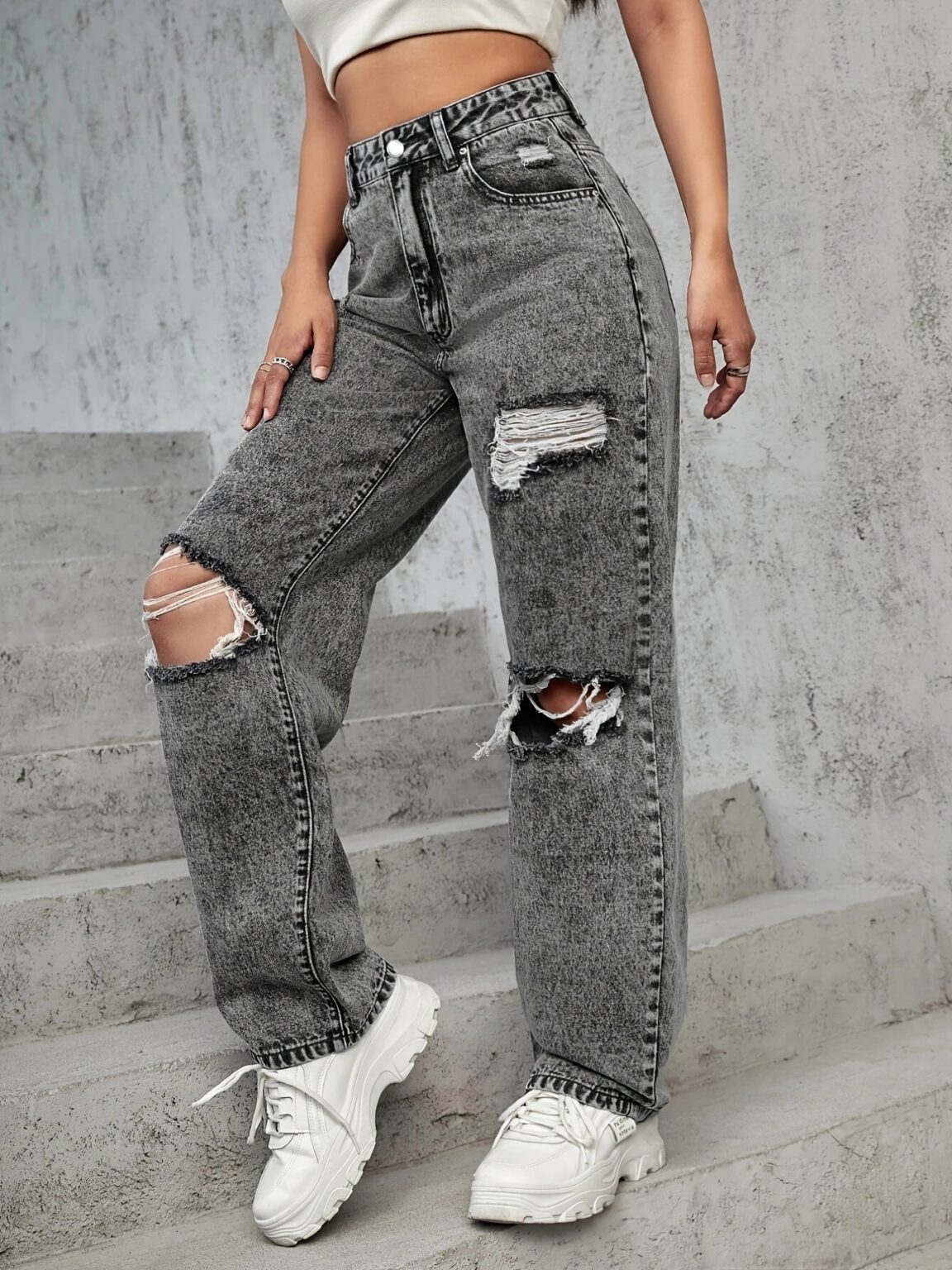 Jeans Women Ripped Jeans - Image 2