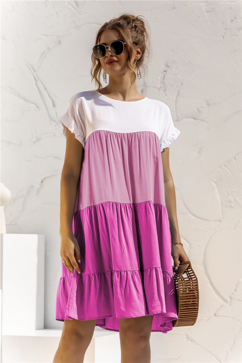 Spring Summer Loose Multicolor Dress - Image 4