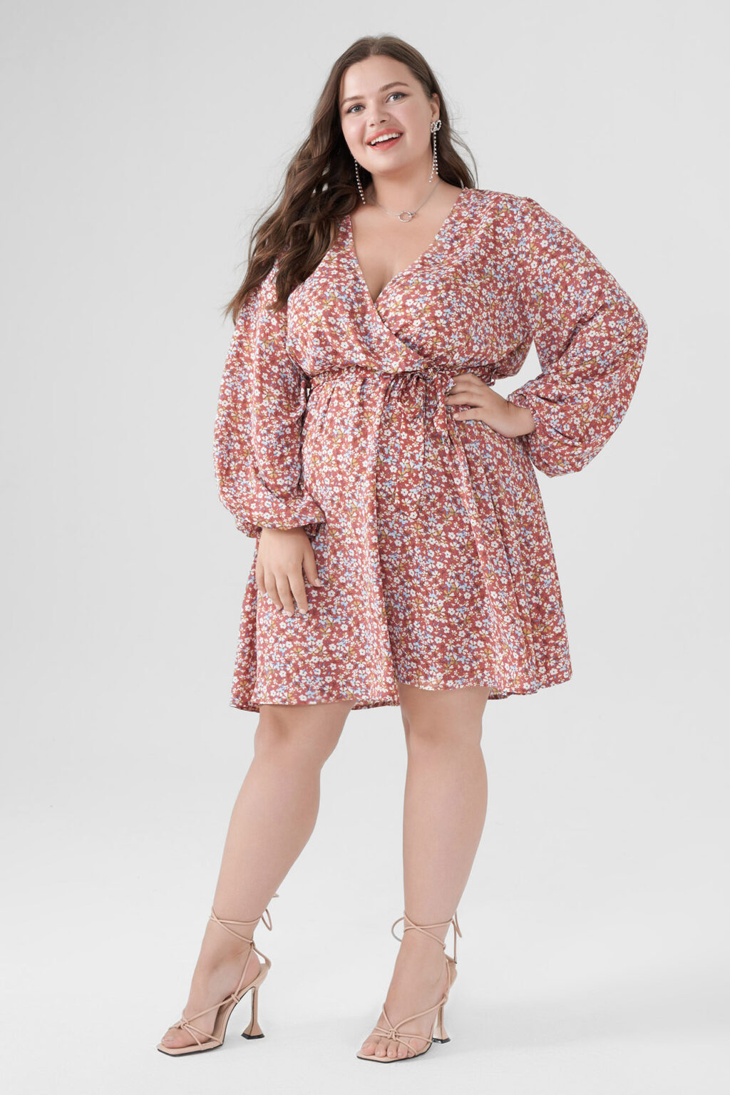 Plus Size Floral Dress for Women summer Goddess Fashionable Stylish Long Sleeve Dress Women Clothing