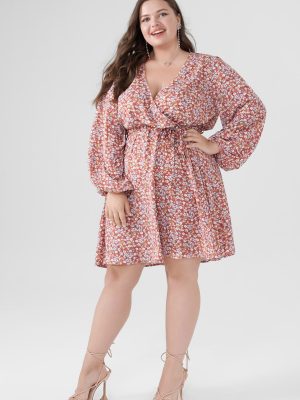 Plus Size Floral Dress for Women summer Goddess Fashionable Stylish Long Sleeve Dress Women Clothing