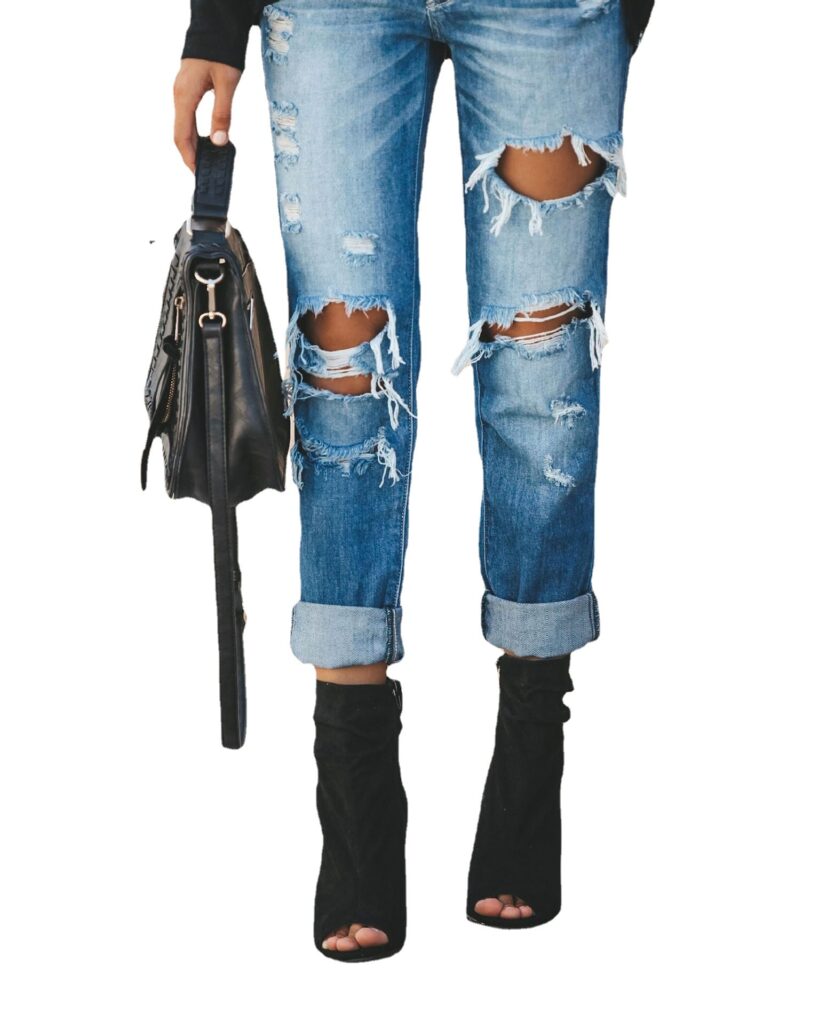 Summer Casual Washed Ripped Straight Street Jeans for Women - Image 3