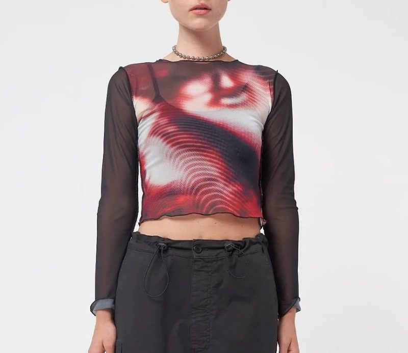 Autumn round Neck Slim Fit Contrast Colors T shirt Women Clothing - Image 4