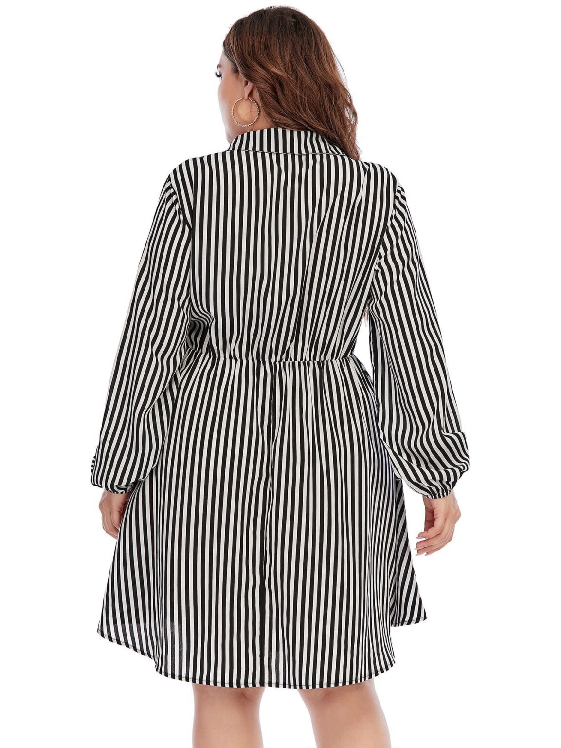 Plus Size Women Clothing Arrival Best-Selling Loose Fashion Striped Dress - Image 5