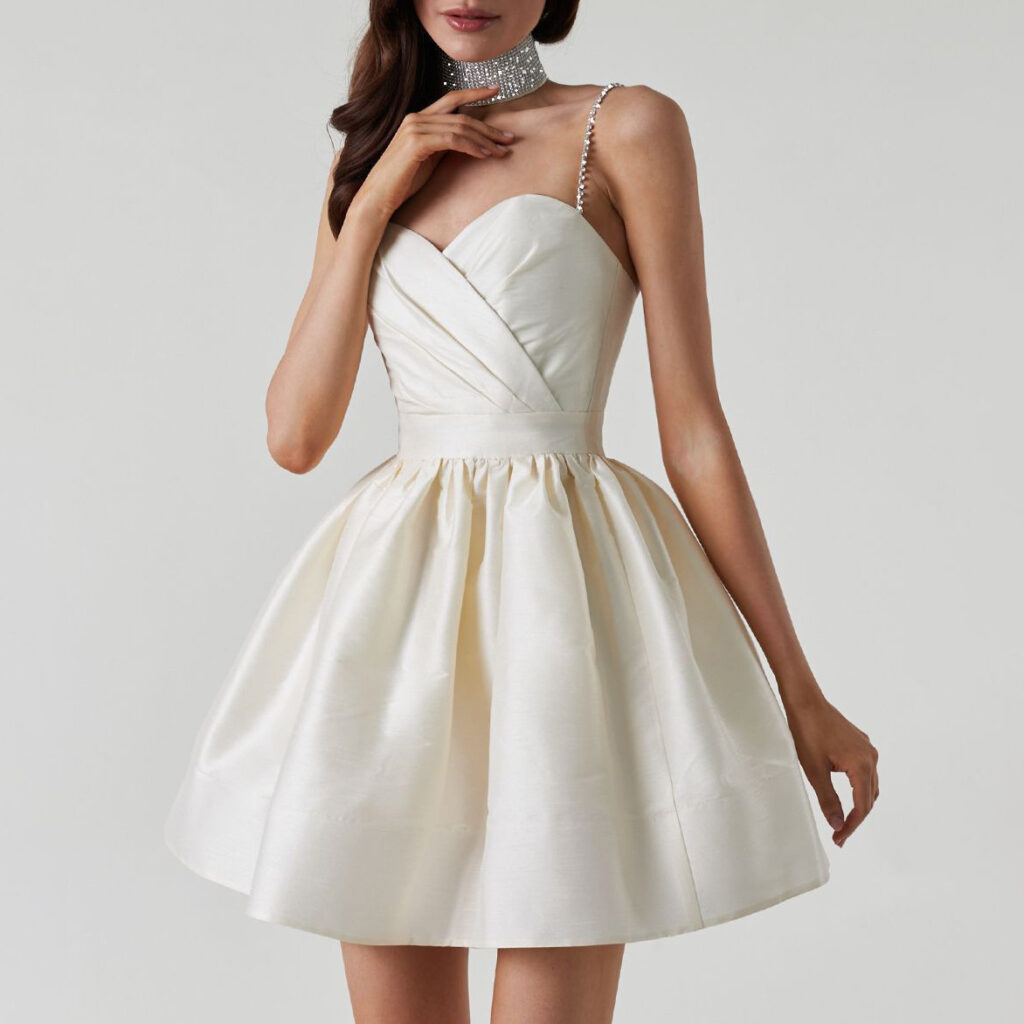 Summer Women Clothing Dress Pleated Cami Dress Sexy Rhinestone
