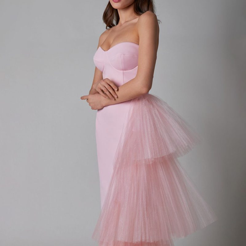 Summer Women Clothing Dinner Party Formal Dress Mesh Slim Fit Slit Dress - Image 3