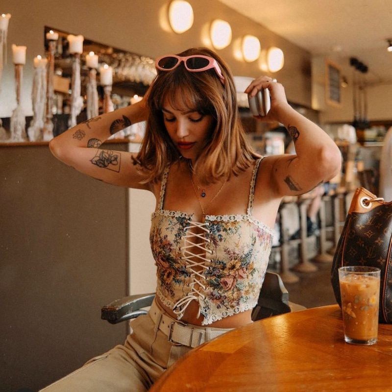 Summer Sexy Machine Embroidery Tube Top Court Lace up Short Sling - Image 3