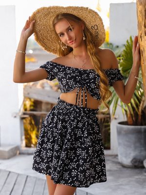 Summer Beach Sexy Cropped Skirt Outfit Women