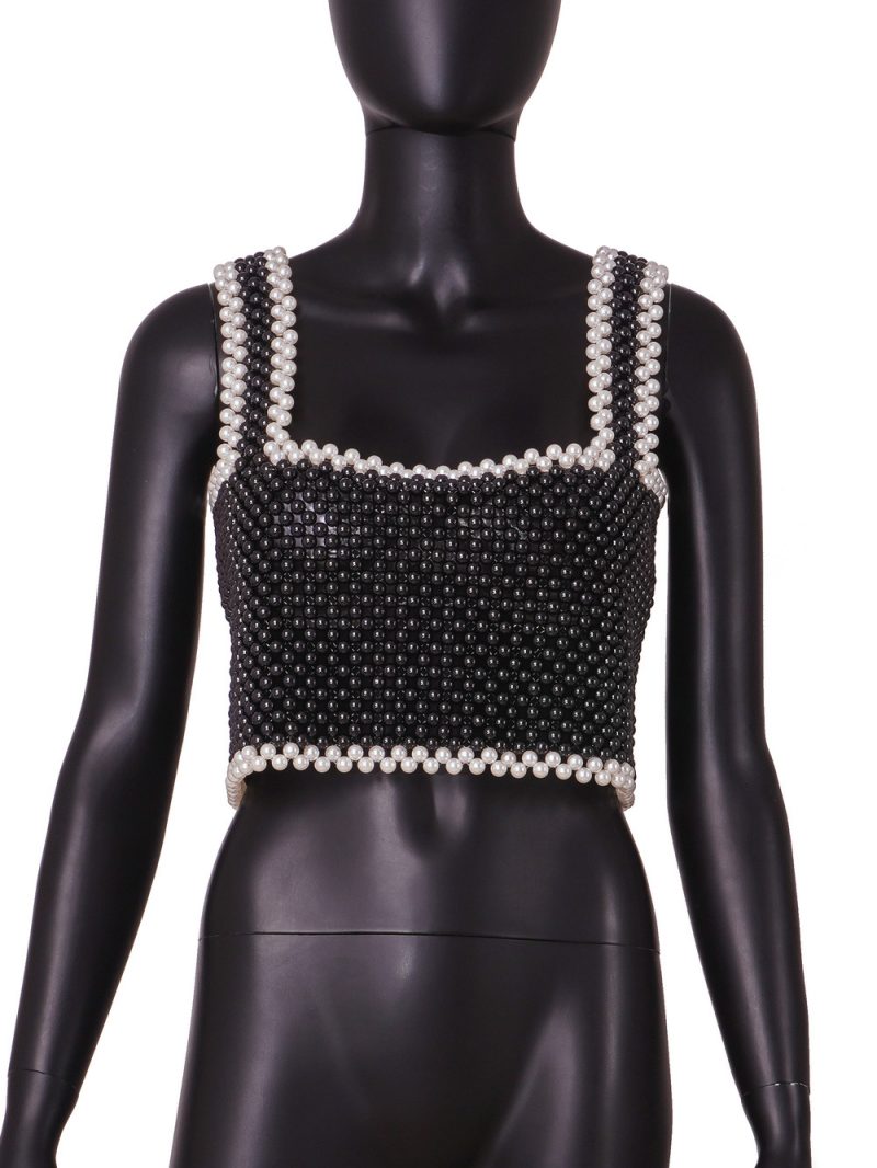 Popular Pearl Sexy Sling Street Trends Small Tank Top - Image 2