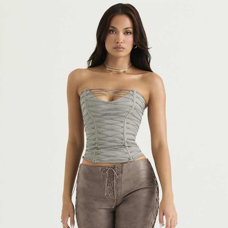 Sweet Spicy Women Clothing Sexy Slim Fit Backless Tube Top Short Sexy Top Women - Image 2