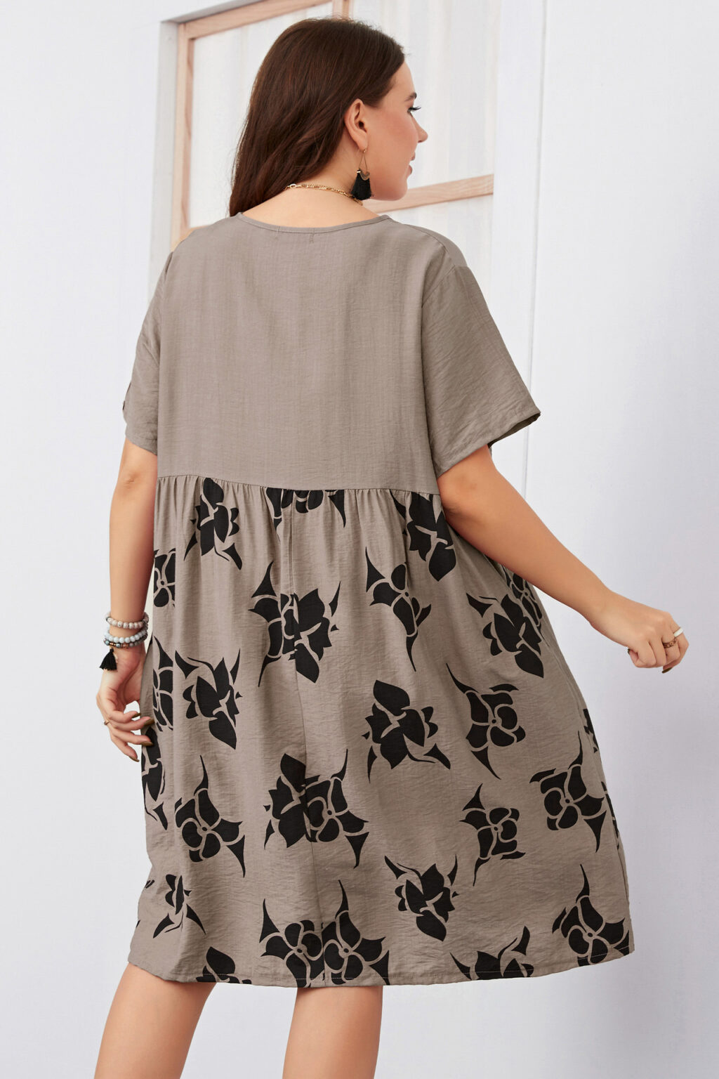 Plus Size Mid-Length Swing Office Loose Dress  Girls Women Clothing - Image 4