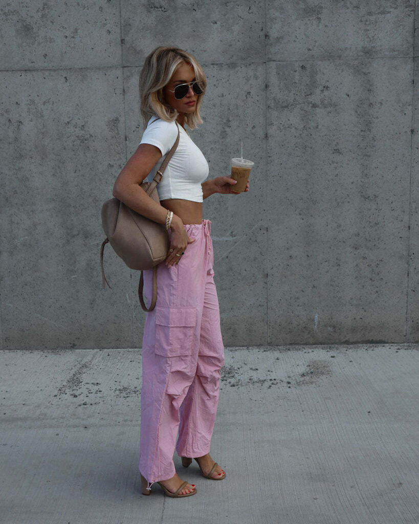 Street Overalls High Street Bright Color Loose String Clip Ankle Banded Slacks All Matching Pants - Image 2