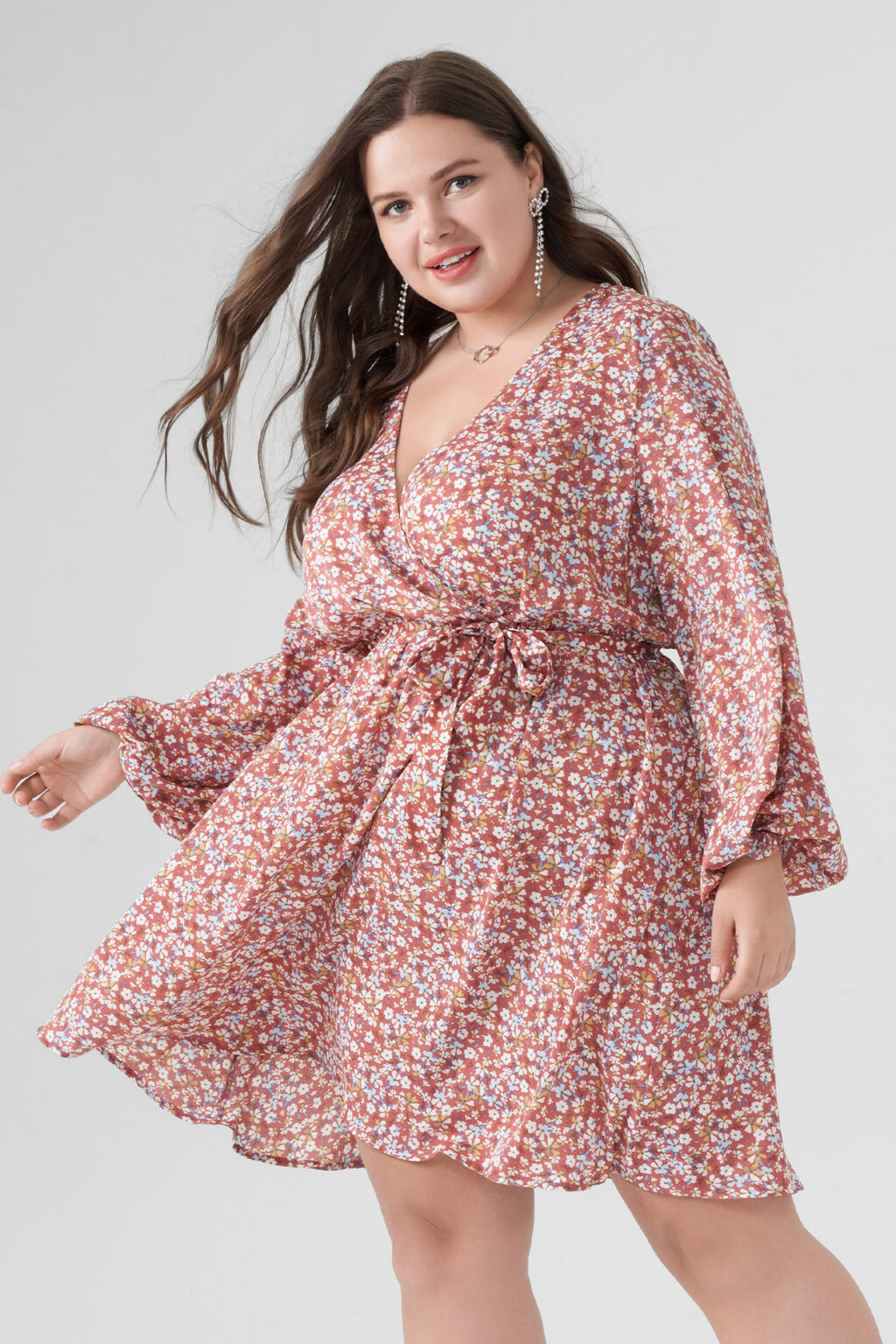 Plus Size Floral Dress for Women summer Goddess Fashionable Stylish Long Sleeve Dress Women Clothing - Image 4